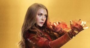 A personagem Wanda em pôster do filme Vingadores: Era de Ultron