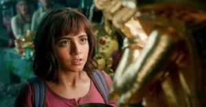 Imagem com elenco do filme Dora e a Cidade Perdida