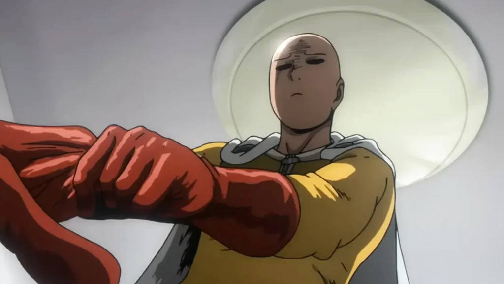 Saitama se prepara para lutar em One Punch Man