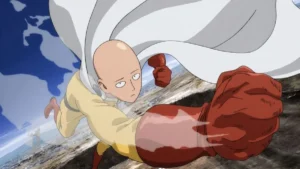 Saitama em cena de One Punch Man
