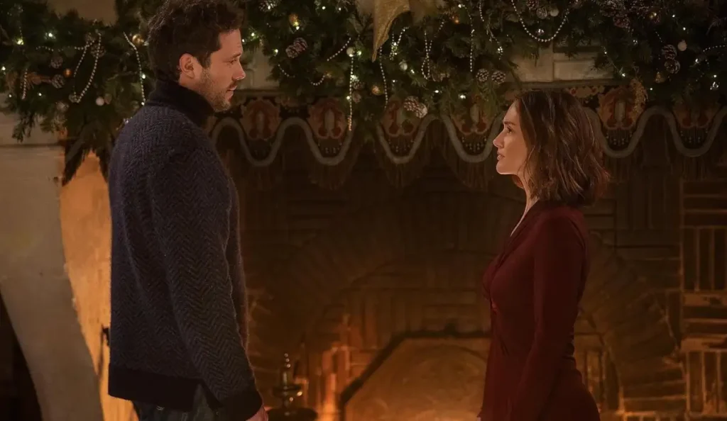 Sydney e Henri conversam na vinícola francesa onde parte da história de Borbulhas de Amor se desenvolve