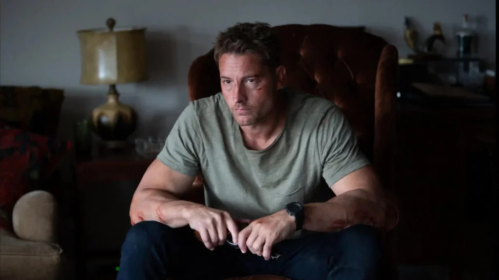 Justin Hartley como Colter Shaw na terceira temporada de O Rastreador