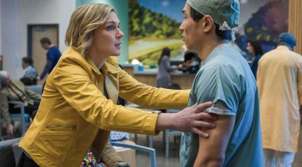 Imagem de Rhea Seehorn em Pluribus, nova série da Apple TV