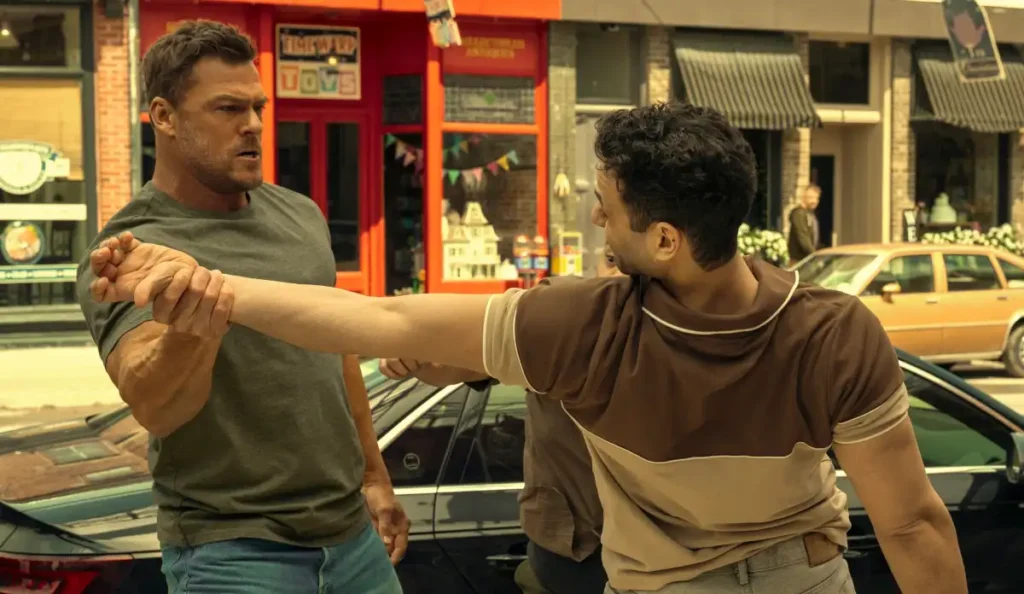 Cena de luta intensa com Jack Reacher na 3ª temporada da série do Prime Video.