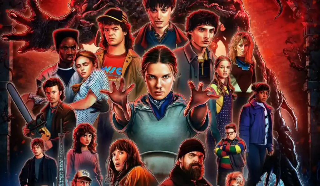 Elenco principal de Stranger Things reunidos em pôster da temporada