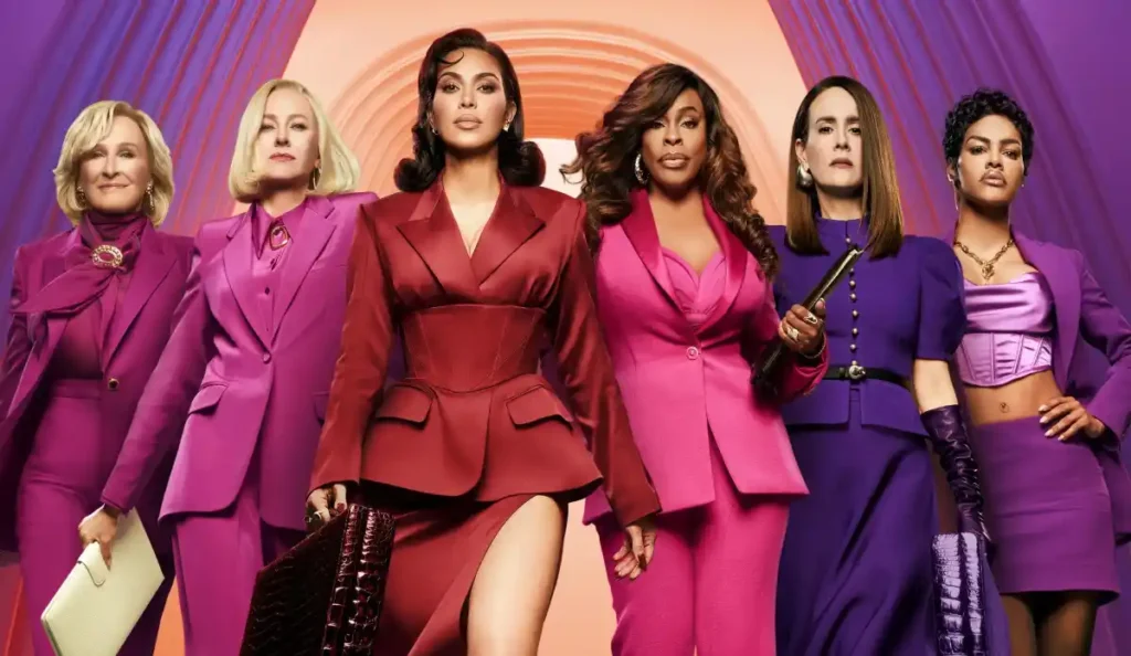 Elenco principal de Tudo É Justo posicionado em ambiente sofisticado