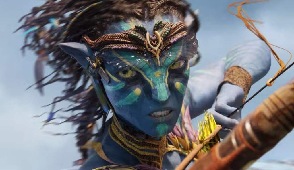 Neytiri em cena da sequência Avatar 3: Fogo e Cinza