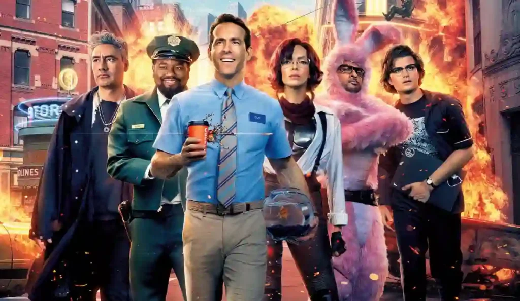Ryan Reynolds em cena do filme Free Guy Assumindo o Controle, exibido na Temperatura Máxima.