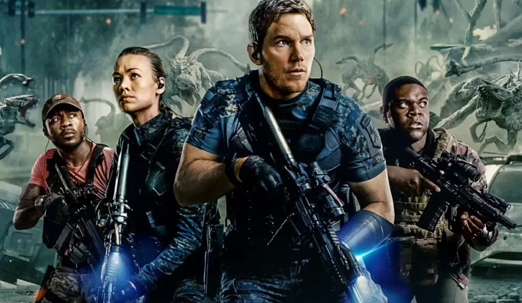 Chris Pratt em cena do filme A Guerra do Amanhã, atração da Temperatura Máxima