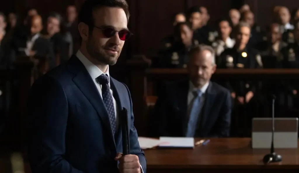 Charlie Cox como Matt Murdock na segunda temporada da série Demolidor: Renascido, produção original do Disney+