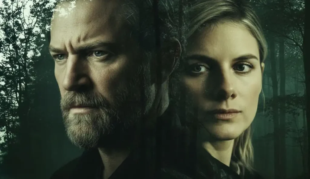 Cena tensa da série A Caçada mostrando personagens em situação de perigo