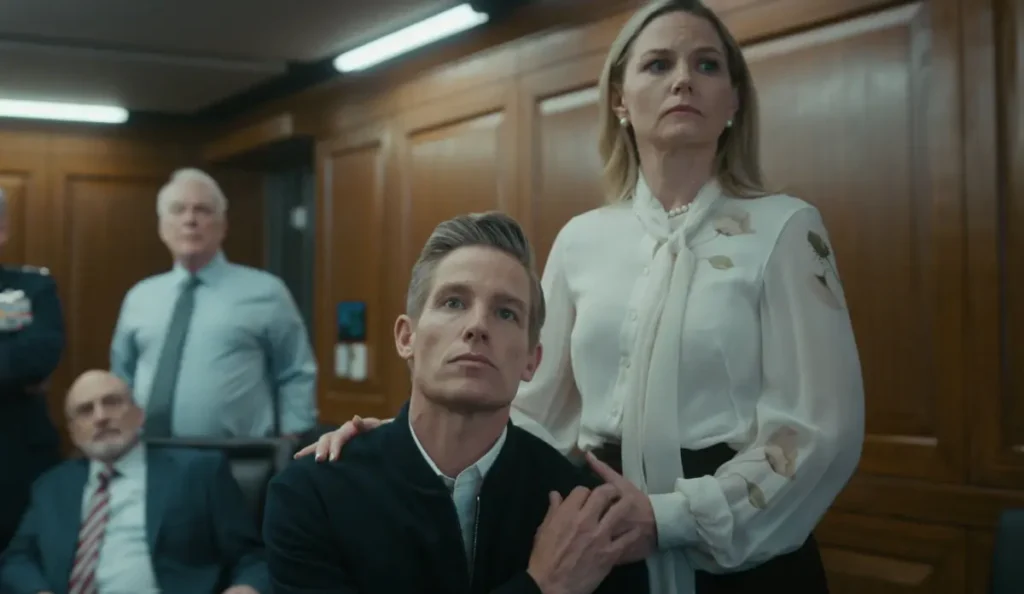 Cena da exposição do escândalo no final de O Agente Noturno Netflix