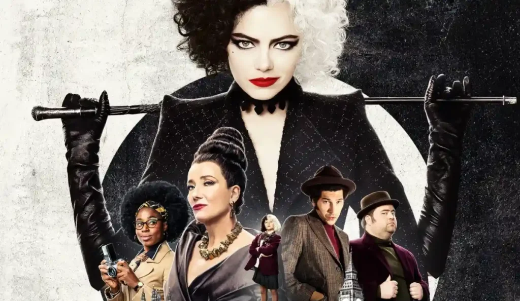Emma Stone como Cruella no filme Cruella da Disney