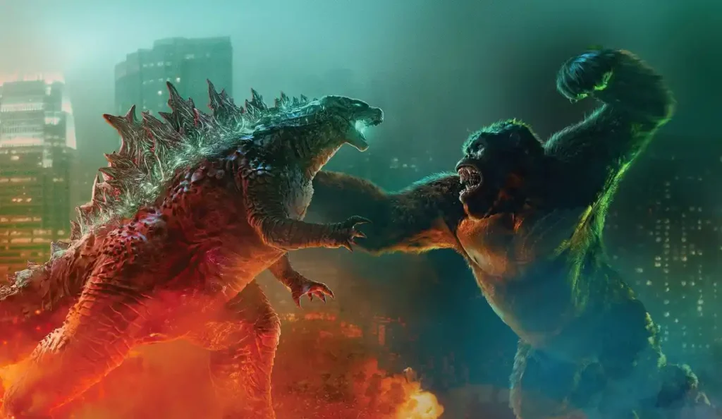 Cena do confronto entre Godzilla e Kong no filme exibido na Temperatura Máxima