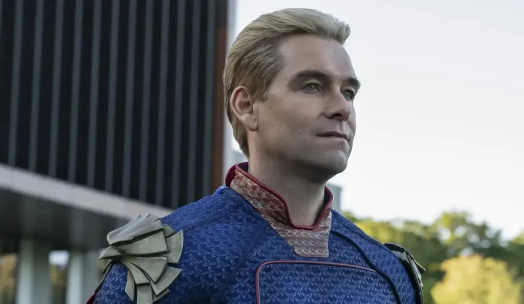 Personagens principais da série The Boys em cena promocional do Prime Video