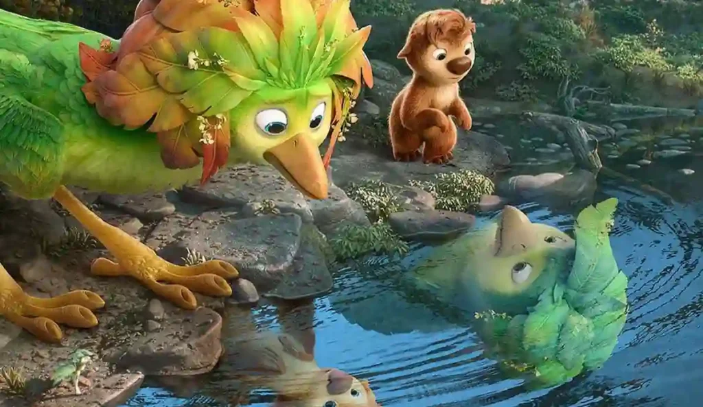 Cena da animação Como Mágica com criaturas da floresta