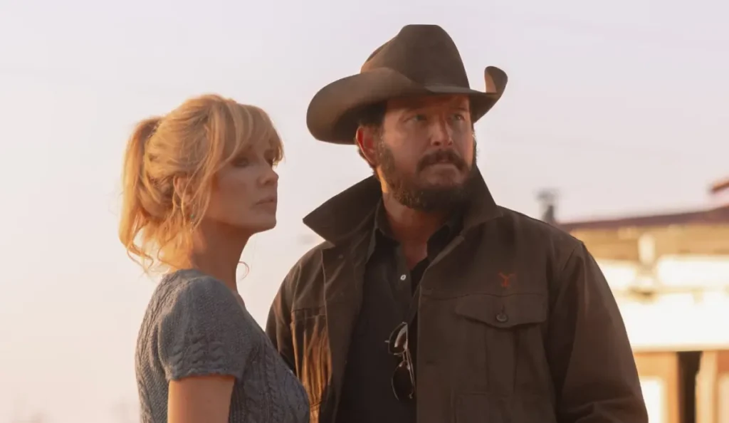 Beth e Rip em cena da série Rancho Dutton, derivado de Yellowstone do Paramount+
