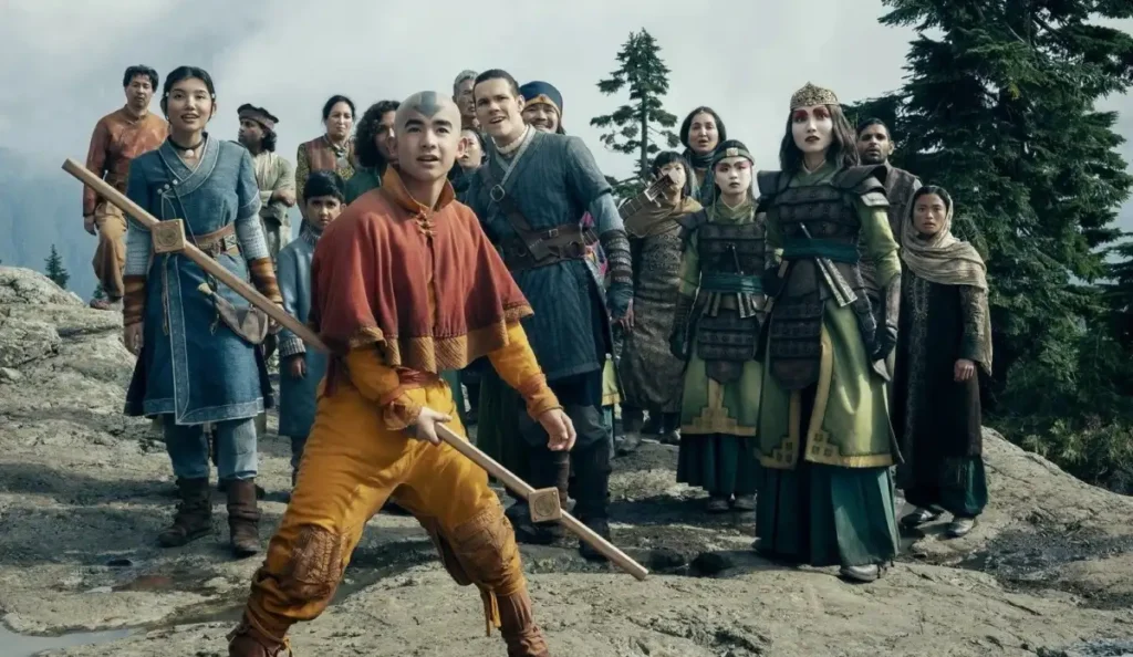 Aang em cena da 2ª temporada de Avatar: O Último Mestre do Ar na Netflix