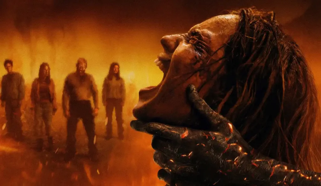 Imagem de divulgação de A Morte do Demônio: Em Chamas, filme de terror ligado à franquia Evil Dead