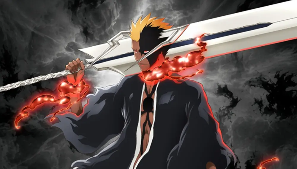 Ichigo Kurosaki em sua nova transformação Blood Chains em Bleach: Thousand-Year Blood War
