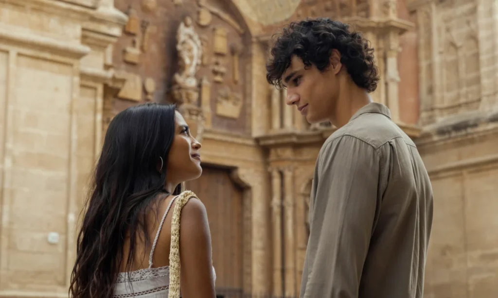 Maia Reficco e Fernando Lindez como Ry e Julián no filme O Último Nascer do Sol
