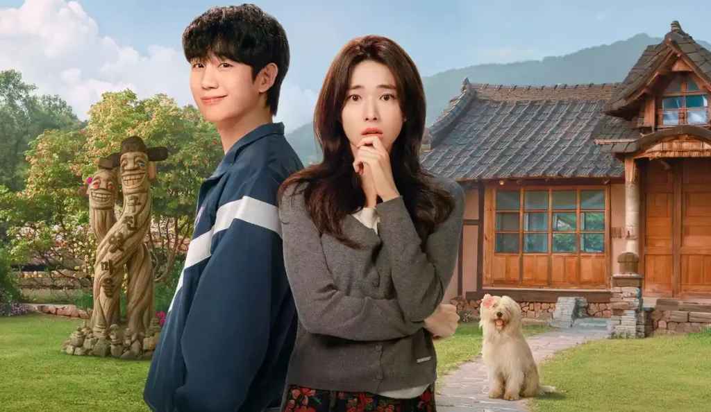 Jung Hae-in e Ha Young em cena da série Um Grude de Amor, da Netflix