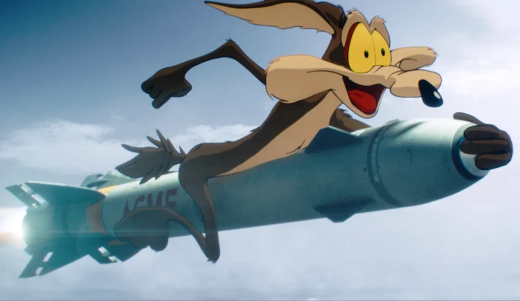 John Cena e personagens dos Looney Tunes no filme Coyote vs. Acme