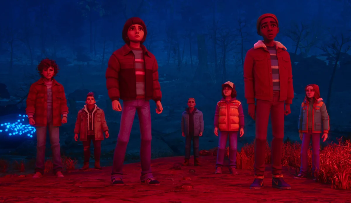 Cena da 2ª temporada de Stranger Things: Histórias de 85 ambientada em Hawkins