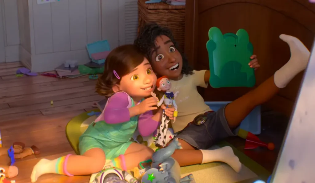 Bonnie e Blaze aparecem com seus brinquedos durante Toy Story 5.