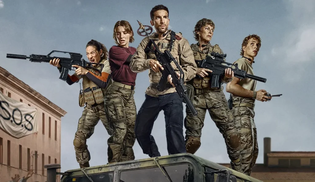 Integrantes da equipe militar em cena do filme Apocalipse Z: Novo Mundo