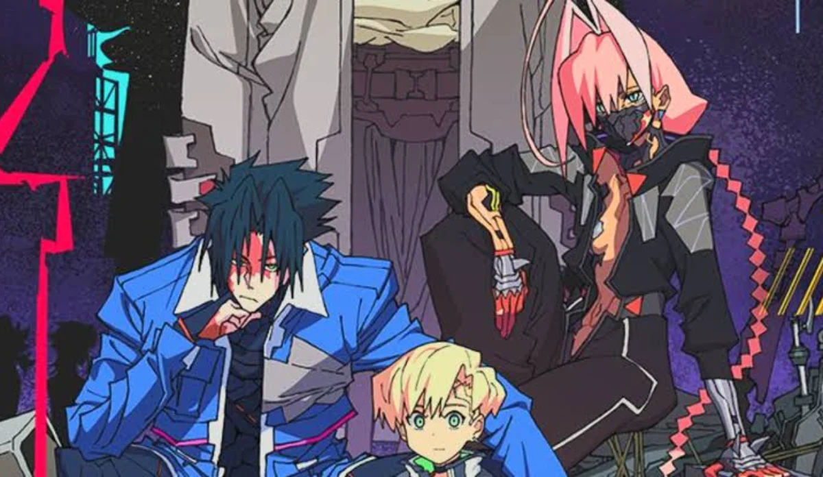Weak, D, Roman e Talia reunidos em cena de Cyberpunk: Mercenários 2