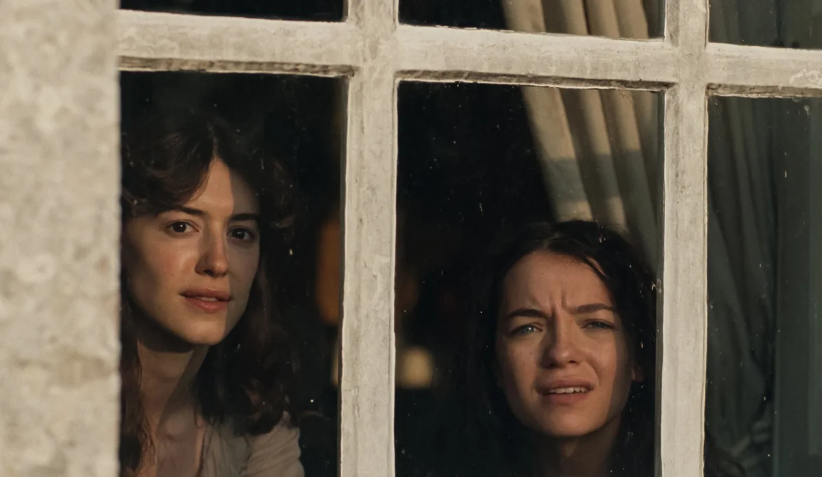 Esmé Creed-Miles e Daisy Edgar-Jones interpretam Marianne e Elinor Dashwood em Razão e Sensibilidade.