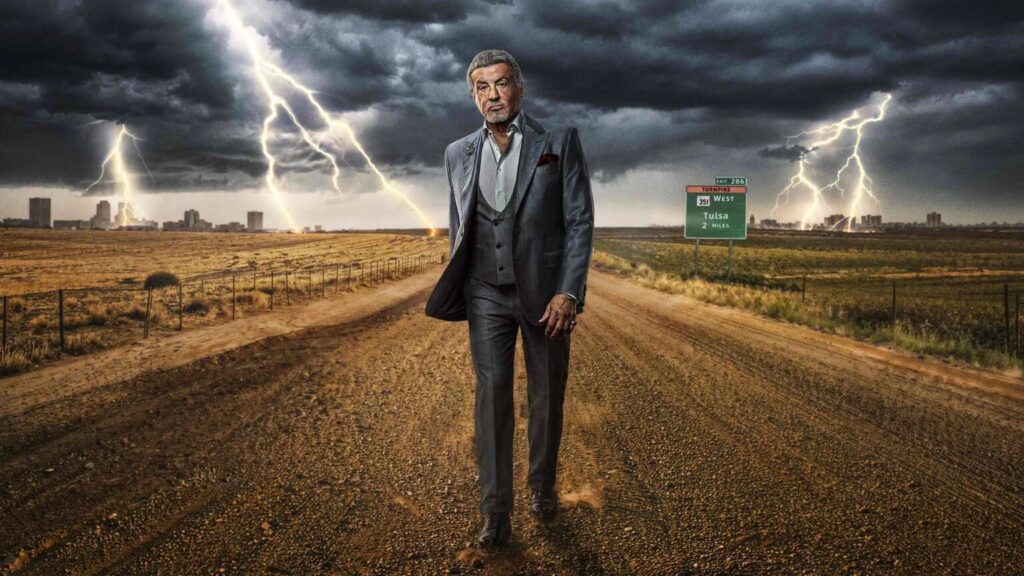 Cena de Tulsa King, série do Paramount+ estrelada por Sylvester Stallone